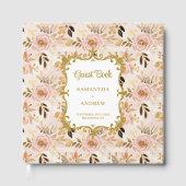 Classic Blush Gold Boho Wedding Gastboek Onderteke Gastenboek (Voorkant)