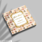 Classic Blush Gold Boho Wedding Gastboek Onderteke Gastenboek