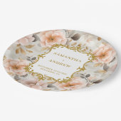 Classic Blush Gold Trouwpapier Borden Papieren Bordje (Gekanteld)