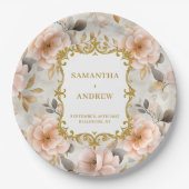 Classic Blush Gold Trouwpapier Borden Papieren Bordje (Voorkant)
