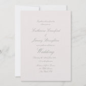Classic Blush Pink Linen Wedding Script Invitation Kaart (Voorkant)