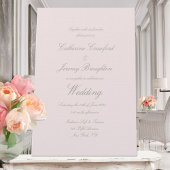 Classic Blush Pink Linen Wedding Script Invitation Kaart