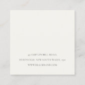 Classic Blush Pink Monogram Floral Crown Crest Vierkante Visitekaartje (Achterkant)