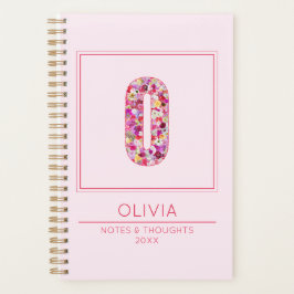 Classic Blush Pink Monogrammed Name Letter O Planner