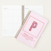 Classic Blush Pink Monogrammed Name Letter P Planner (Display)