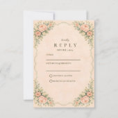 Classic Blush Rose Arch Wedding RSVP Kaartje (Voorkant)