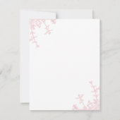 Classic Blush Roze Bloemen  Crest Monogram Notitiekaartje (Achterkant)