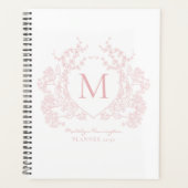 Classic Blush Roze  Bloemkam Monogram Planner (Voorkant)