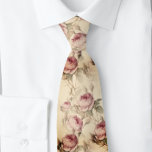 Classic Blush Roze Roze Bloem | Stropdas<br><div class="desc">Classic Blush Roze Roze Bloem | stropdas Ontworpen met roze rozen op een karamelachtergrond</div>