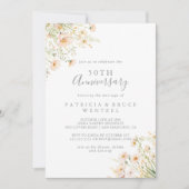 Classic Blush Wildflower 50ste bruiloft Jubileum Kaart (Voorkant)