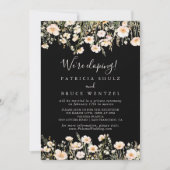 Classic Blush Wildflower Black Elopement Receptie Kaart (Voorkant)