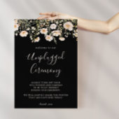 Classic Blush Wildflower Black Unplugged Ceremony Poster