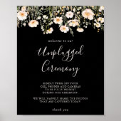 Classic Blush Wildflower Black Unplugged Ceremony Poster (Voorkant)