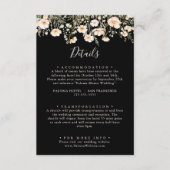 Classic Blush Wildflower Black Wedding Details Informatiekaartje (Voorkant)