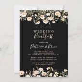 Classic Blush Wildflower Black Wedding Ontbijt Kaart (Voorkant)