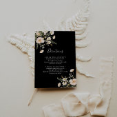 Classic Blush Wildflower Black Wedding Routebeschr Informatiekaartje
