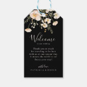Classic Blush Wildflower Black Wedding Welkom Cadeaulabel (Voorkant)