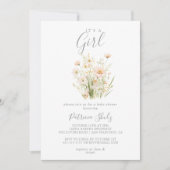 Classic Blush Wildflower Het is een meisje Baby sh Kaart (Voorkant)