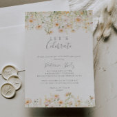 Classic Blush Wildflower Let's Celebrate Party Kaart