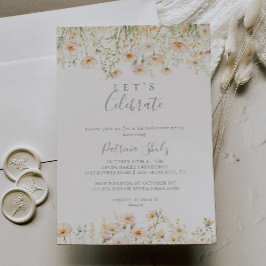 Classic Blush Wildflower Let's Celebrate Party Kaart