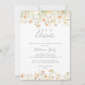 Classic Blush Wildflower Let's Celebrate Party Kaart (Voorkant)