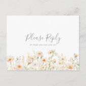 Classic Blush Wildflower Menu Keuze RSVP Briefkaar (Voorkant)