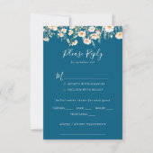Classic Blush Wildflower Wedding Menu Keuze RSVP (Voorkant)