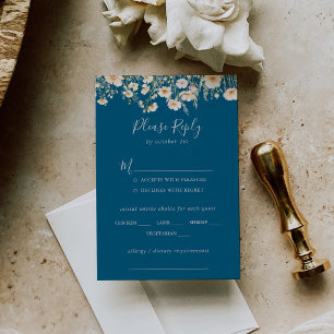 Classic Blush Wildflower Wedding Menu Keuze RSVP