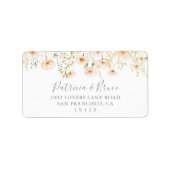 Classic Blush Wildflower Wedding RSVP-adres Etiket (Voorkant)