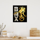 Classic Bmx Bike | Bmx Silver Gold Poster Print (Keuken)