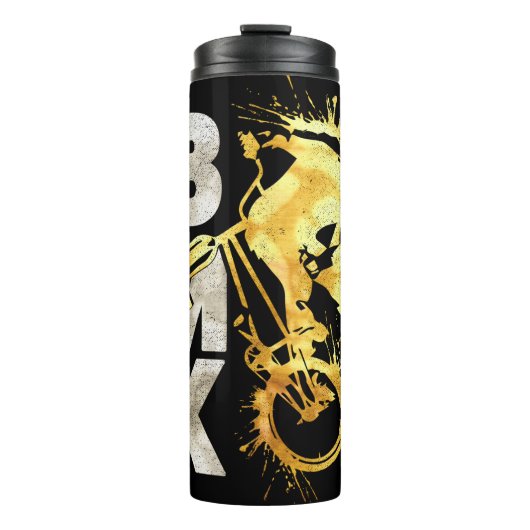 Classic Bmx Bike | Bmx Silver Gold Thermal Tumbler Thermosbeker (Voorkant)