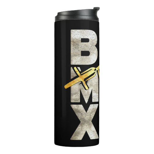 Classic Bmx Bike | Bmx Silver Gold Thermal Tumbler Thermosbeker (Gedraaid links)