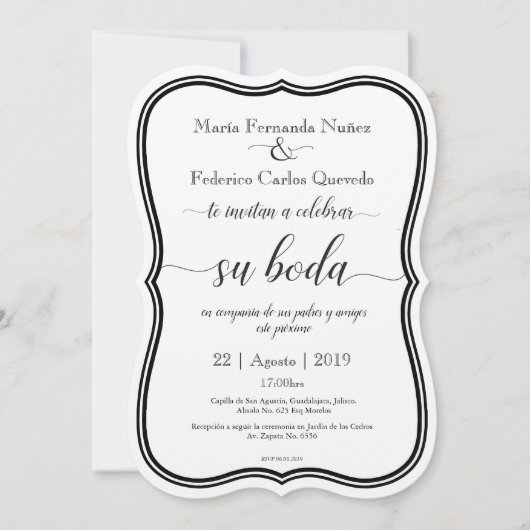 CLASSIC BODA Editable Spain trouwuitnodiging Kaart (Voorkant)