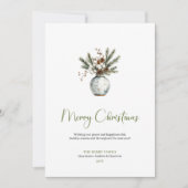 Classic Bohemian Botanical Neutral Holiday Card Feestdagenkaart (Voorkant)
