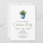 Classic Bohemian Earthy Watercolor Christmas Party Kaart (Voorkant)
