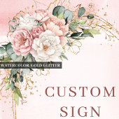 Classic Bohemian Light Pink Flowers Custom Sign Poster