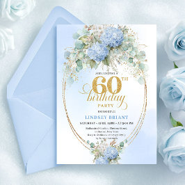 Classic Bohemian Soft Blue Greenery 60th Birthday Kaart
