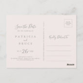 Classic Boho Blush Wildflower Bewaar de datum Briefkaart (Achterkant)