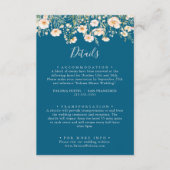 Classic Boho Blush Wildflower Blauwe bruiloft Deta Informatiekaartje (Voorkant)