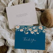 Classic Boho Blush Wildflower Flat Wedding Bedankkaart