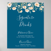 Classic Boho Blush Wildflower Signature Drinken Poster (Voorkant)