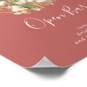 Classic Boho Blush Wildflower Wedding Open Bar Poster (Hoek)