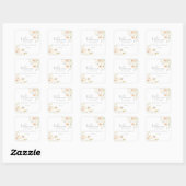 Classic Boho Blush Wildflower Wedding Welkom Vierkante Sticker (Vel)