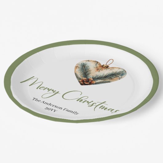 Classic Boho Botanical Christmas Bouquet Plates Papieren Bordje (Gekanteld)