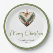 Classic Boho Botanical Christmas Bouquet Plates Papieren Bordje (Voorkant)