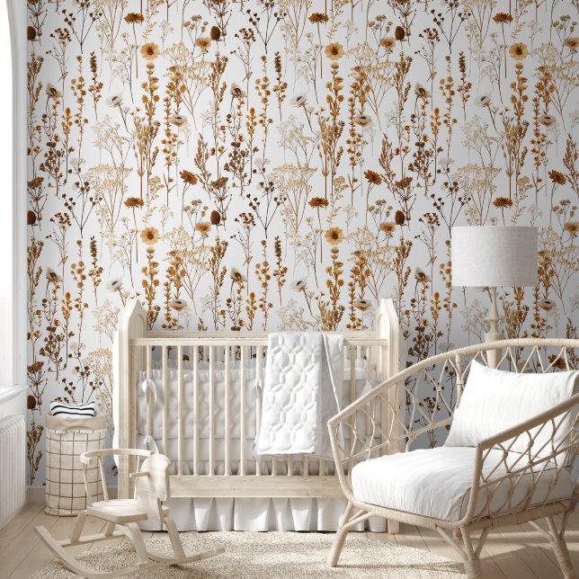 Classic Boho Chic Wildflower Gedroogde  Bloem Behang (Kinderen)