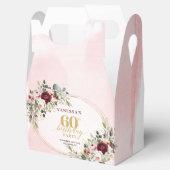 Classic Boho Maroon Roses 60th Birthday Favor Box Bedankdoosjes (Geopend)