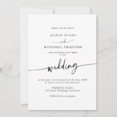 Classic Boho Minimalist Script Wedding Photo Kaart (Voorkant)