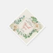 Classic Boho Roos Bloemen Vrijgezellenfeest Dank u Servet (Hoek)