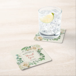 Classic Boho Roos Bloemen Vrijgezellenfeest Kartonnen Onderzetters